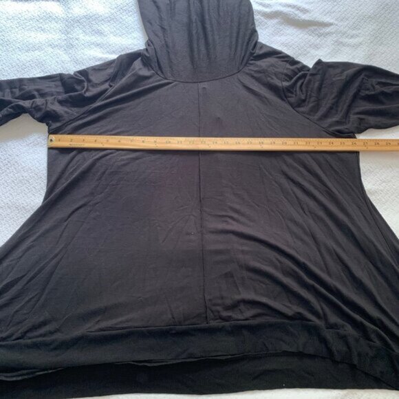 NEW Grace black cowl neck long sleeve jersey knit sharkbite hem sweater top - Picture 6 of 7